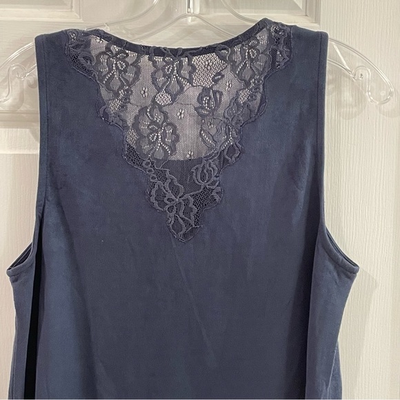 Altar’d State Faux Suede and Lace Dress Navy - M - Picture 6 of 7